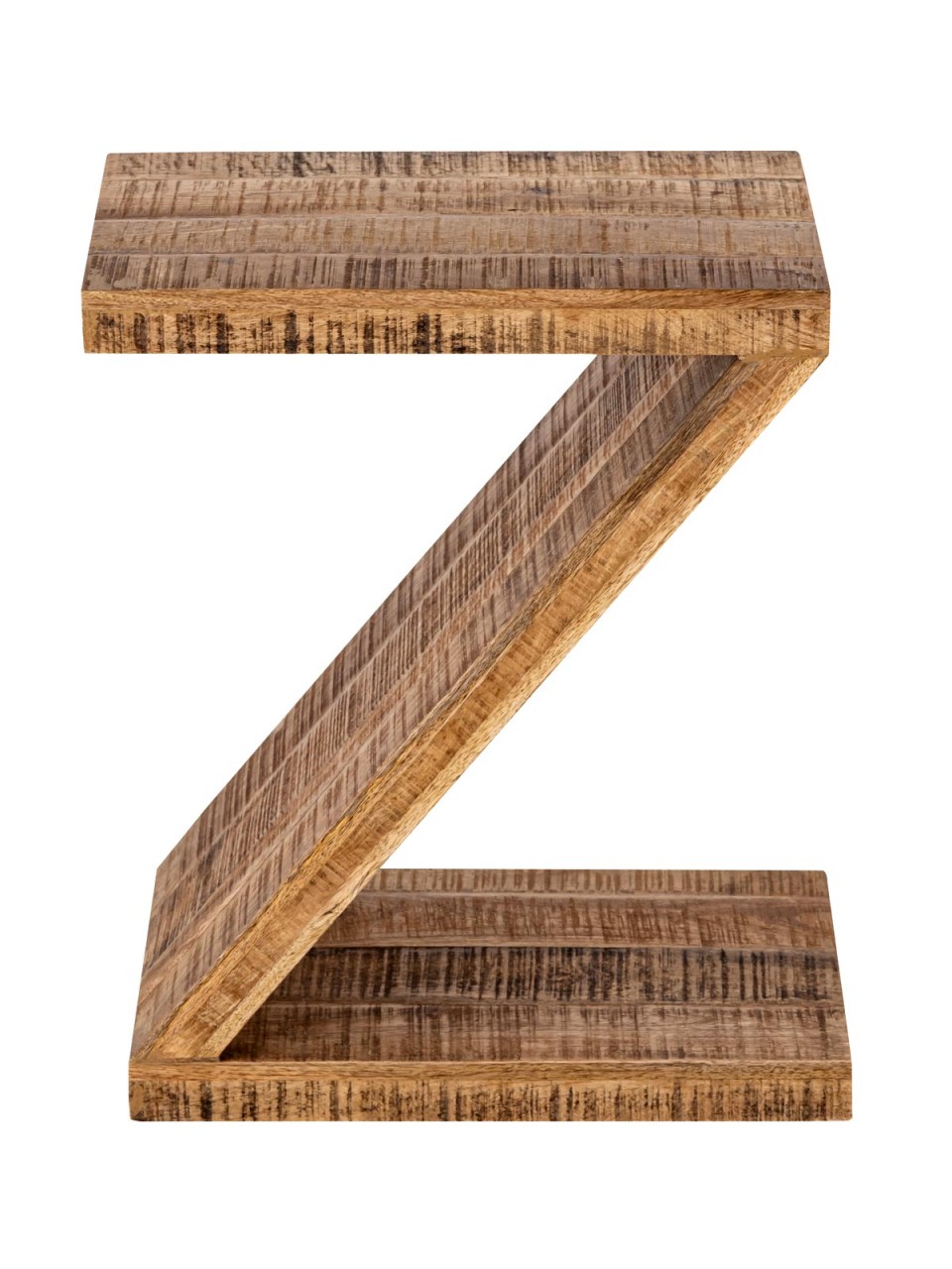 Table d'appoint en bois forme Z 42x50x31cm Zoro table de canapé table à fleurs manguier durable bois de récupération – Image 4