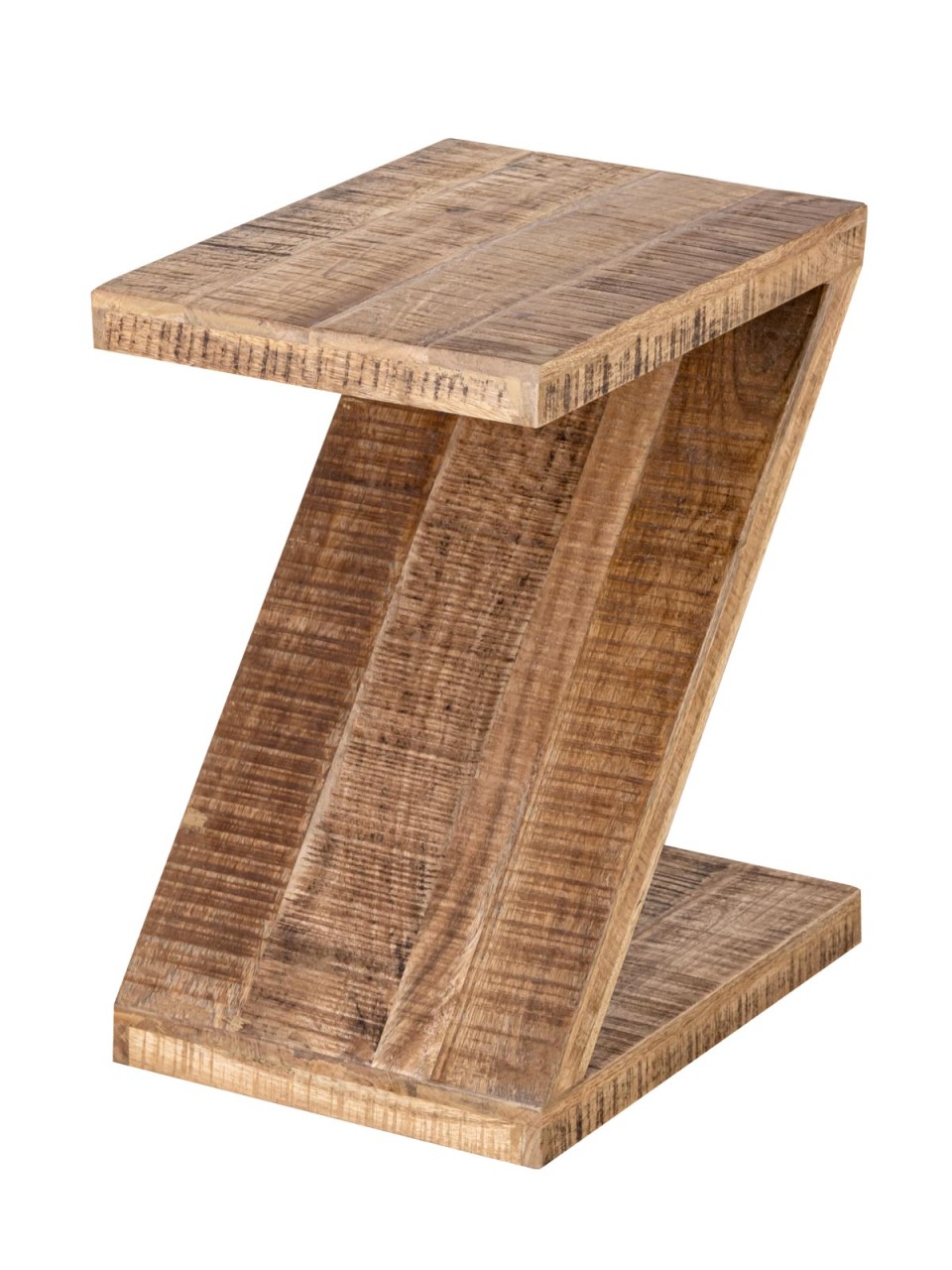 Table d'appoint en bois forme Z 42x50x31cm Zoro table de canapé table à fleurs manguier durable bois de récupération – Image 5