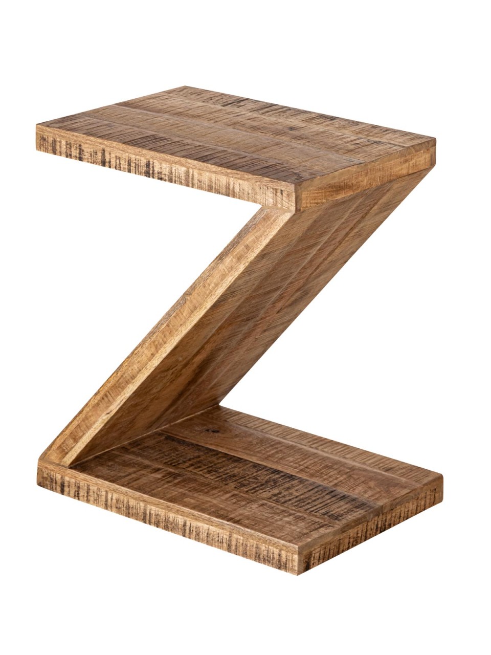 Table d'appoint en bois forme Z 42x50x31cm Zoro table de canapé table à fleurs manguier durable bois de récupération – Image 6
