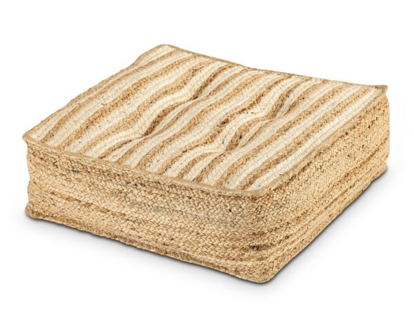 Coussin de sol en jute 50x50cm, coussin de siège carré, coussin de salon, pouf de siège naturel, coussin de pied