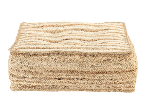 Coussin de sol en jute 50x50cm, coussin de siège carré, coussin de salon, pouf de siège naturel, coussin de pied – Image 2