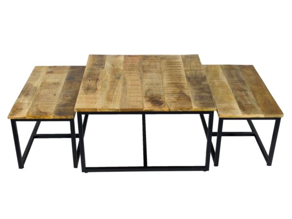 Table basse lot de 3 tables d'appoint structure métal Ontario – Image 3