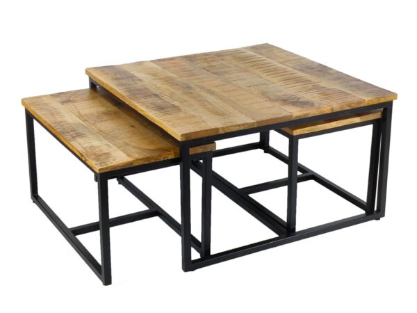 Table basse lot de 3 tables d'appoint structure métal Ontario – Image 6