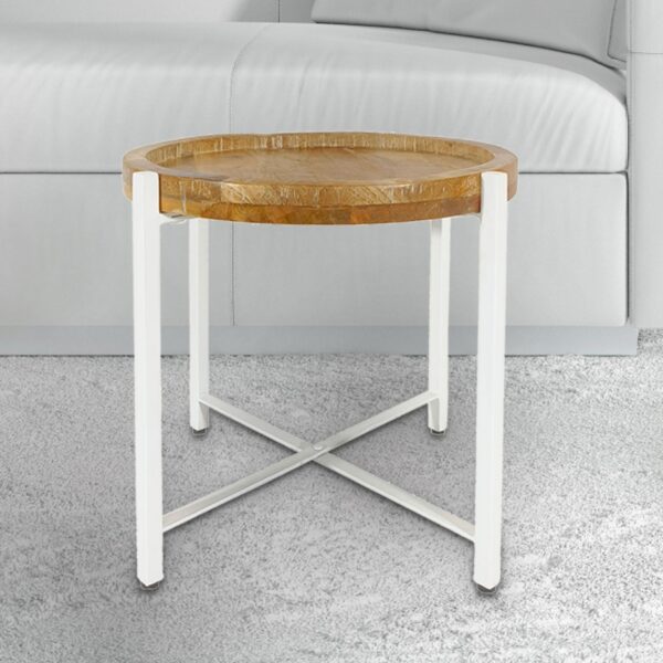 Table d'appoint table basse ronde ø46xH45cm structure métal Sioux