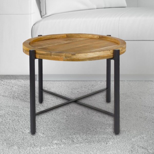 Table d'appoint ø55cm table basse table de salon ronde structure métal Sioux