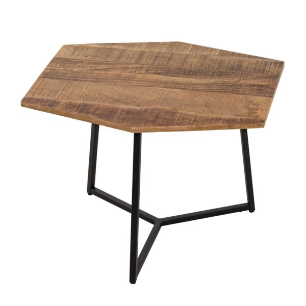 Table d'appoint 56 x 48 cm table basse table de salon durable Inca structure en métal noir – Image 2