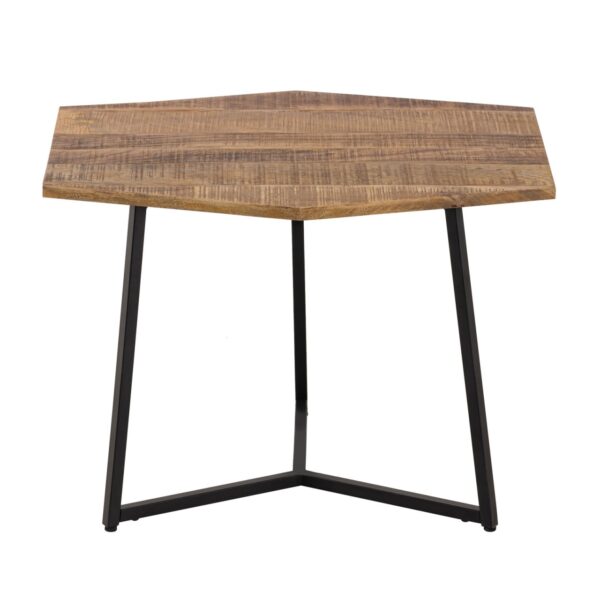 Table d'appoint 56 x 48 cm table basse table de salon durable Inca structure en métal noir – Image 3