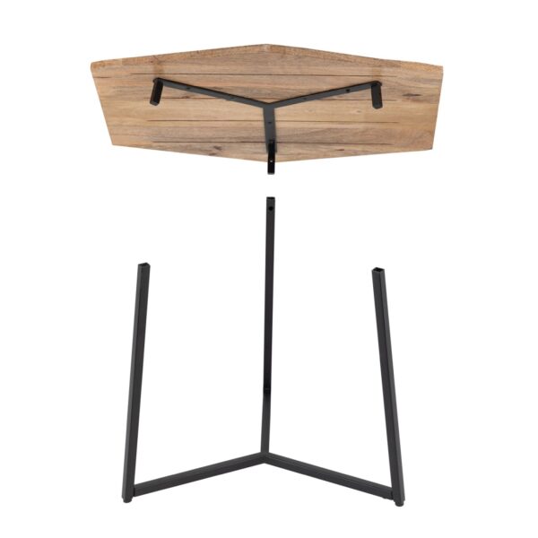Table d'appoint 56 x 48 cm table basse table de salon durable Inca structure en métal noir – Image 8