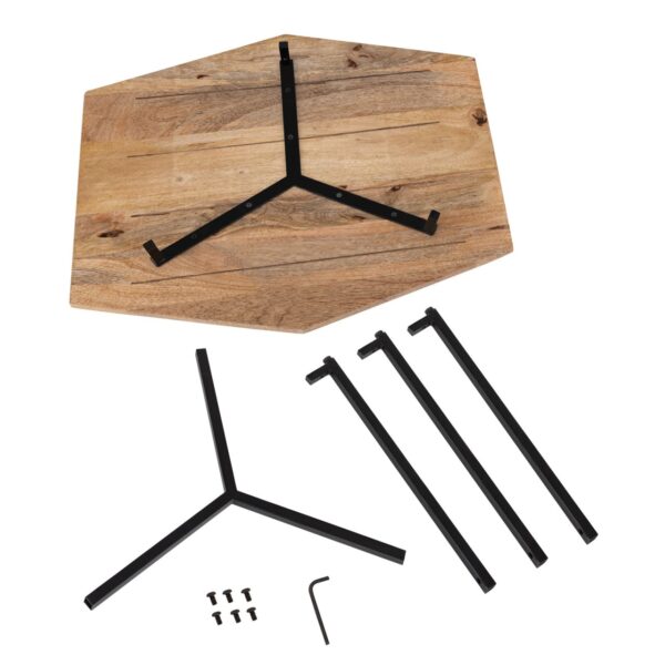 Table d'appoint 56 x 48 cm table basse table de salon durable Inca structure en métal noir – Image 9