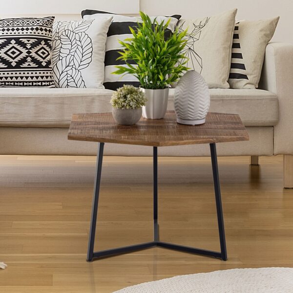 Table d'appoint 56 x 48 cm table basse table de salon durable Inca structure en métal noir