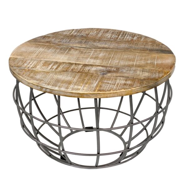 Table d'appoint table basse durable table de salon ronde Lexington ø 55 cm structure en métal massif – Image 3
