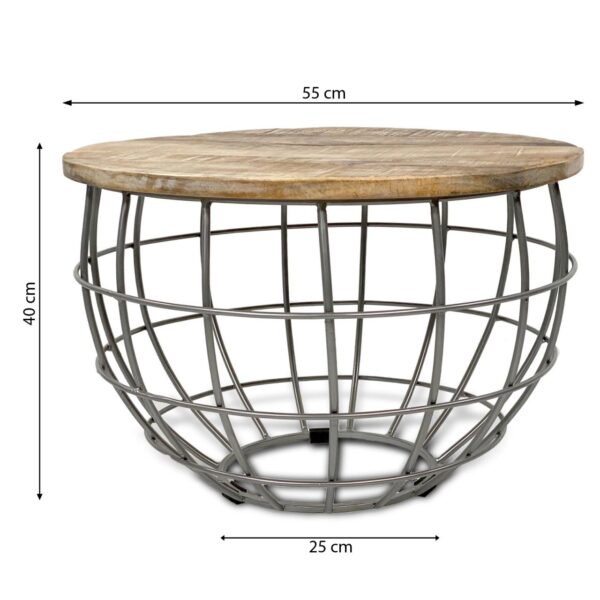 Table d'appoint table basse durable table de salon ronde Lexington ø 55 cm structure en métal massif – Image 4