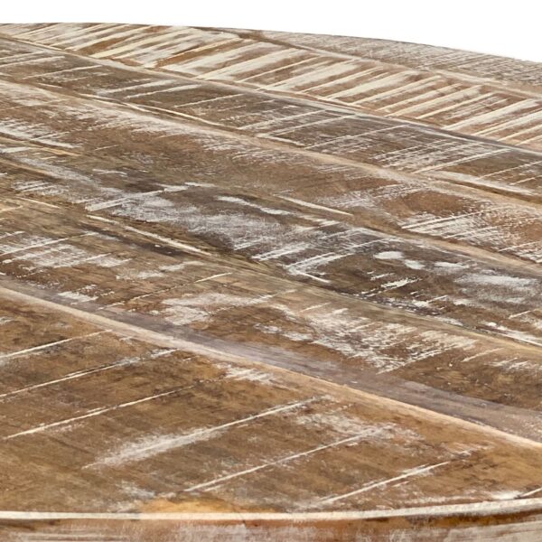 Table basse ronde durable Lexington ø 75 cm grille métallique structure métallique table de salon en bois massif – Image 7
