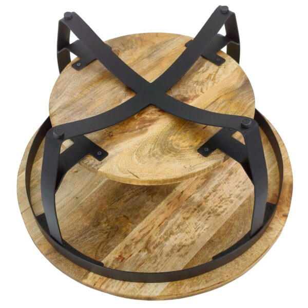 Table basse ronde ø65cm table d'appoint Los Angeles structure métal noir – Image 8