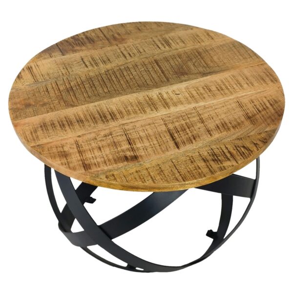 Table d'appoint table basse ronde salon Orbit structure métal noir – Image 4