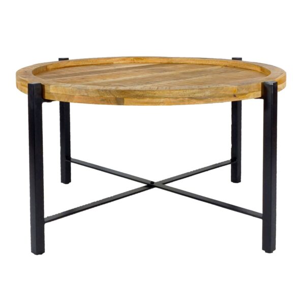 Table basse ø75cm table d'appoint table de salon ronde structure métal Sioux – Image 2