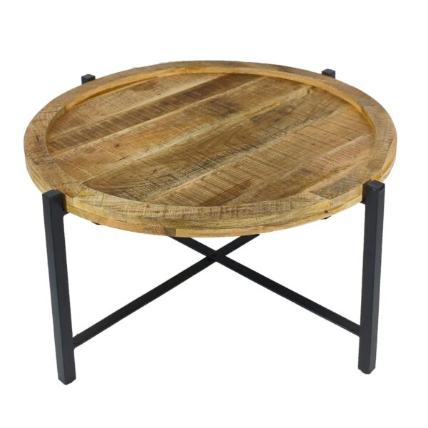 Table basse ø75cm table d'appoint table de salon ronde structure métal Sioux – Image 4