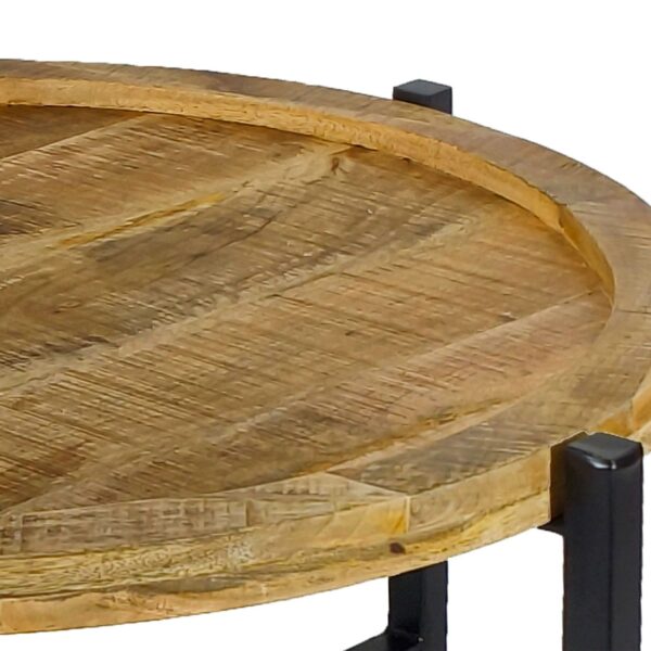 Table basse ø75cm table d'appoint table de salon ronde structure métal Sioux – Image 5