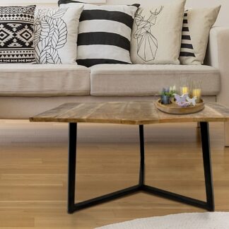 Table d'appoint 56 x 47 cm Table de salon durable Table basse Joli cadre en métal noir et blanc
