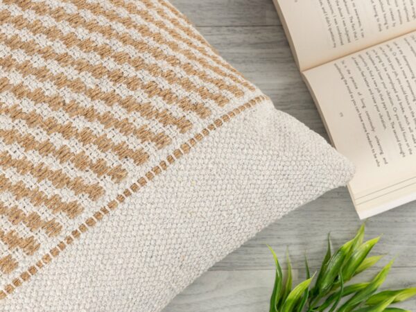 Coussin de canapé 40x40cm lot de 2 coussins décoratifs coton et jute naturel – Image 10