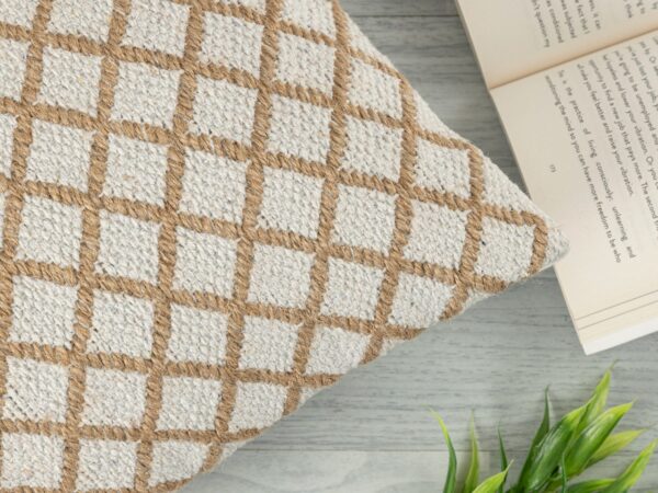 Coussin décoratif 40x40cm Set de 12 pièces 2 x 6 Coussin de canapé en PU Coussin décoratif en coton et jute naturel – Image 5