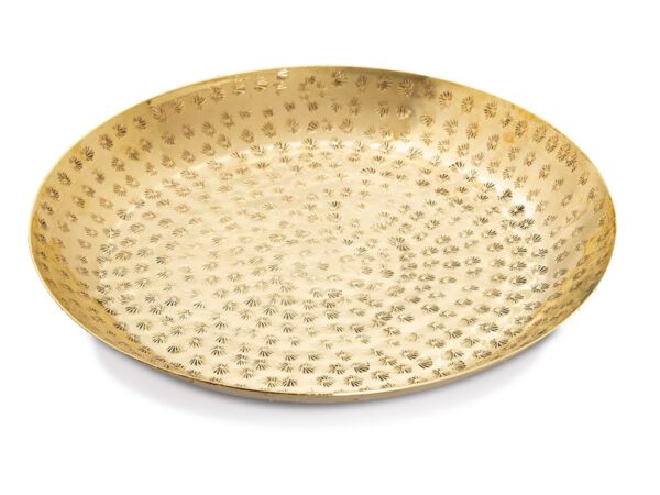 Plateau décoratif ø 28 cm plateau décoratif rond doré ou argenté plateau de service plateau bougie en métal – Image 2