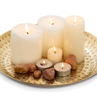 Plateau décoratif ø 28 cm plateau décoratif rond doré ou argenté plateau de service plateau bougie en métal