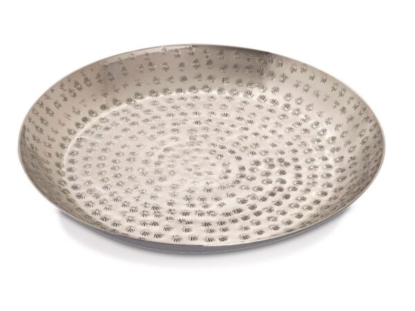 Plateau décoratif ø 28 cm plateau décoratif rond doré ou argenté plateau de service plateau bougie en métal – Image 2