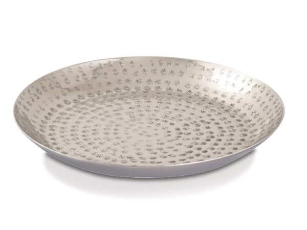 Plateau décoratif ø 28 cm plateau décoratif rond doré ou argenté plateau de service plateau bougie en métal – Image 3