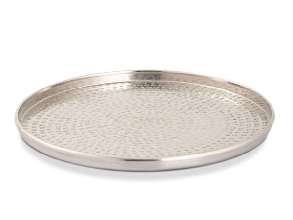 Plateau de service plateau décoratif ø 40 cm plateau à bougie rond en métal argenté ou doré plateau décoratif – Image 2