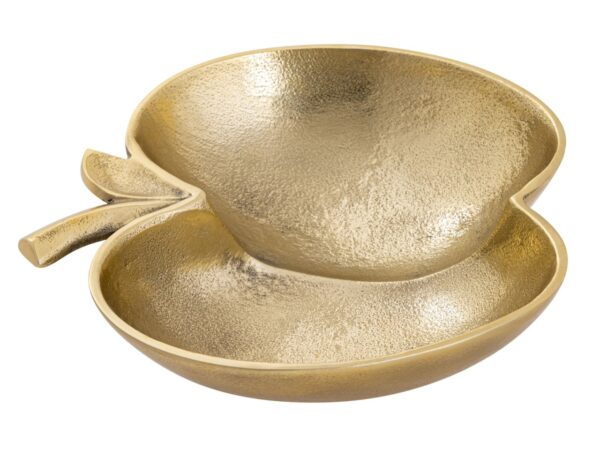 Bol à pommes bol décoratif pomme aluminium doré ou argenté – Image 4