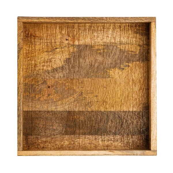 Plateau de service plateau en bois 40x40cm plateau plateau de service en bois plateau décoratif carré en bois de manguier – Image 5