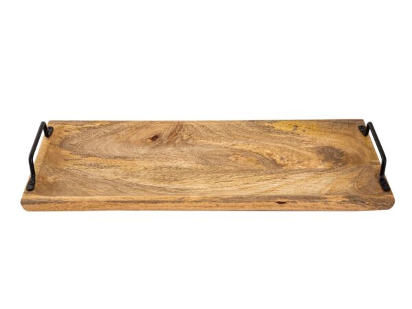 Plateau de service plateau en bois plateau bois 50x20cm plateau de service plateau décoratif bois de manguier massif – Image 3