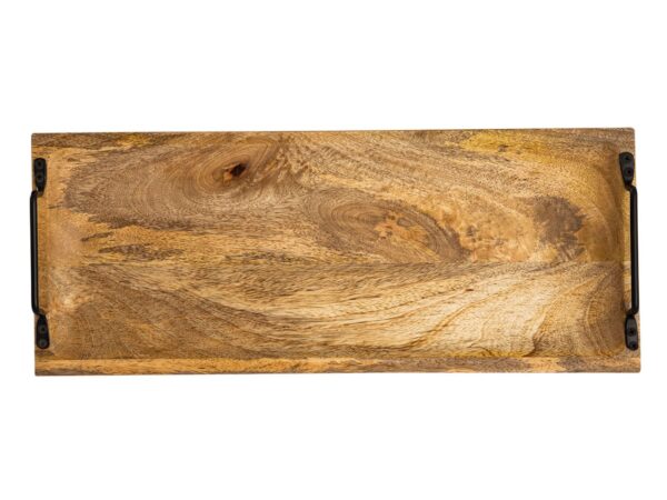 Plateau de service plateau en bois plateau bois 50x20cm plateau de service plateau décoratif bois de manguier massif – Image 4