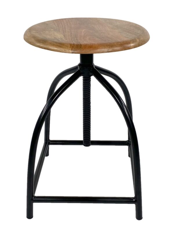 Tabouret pivotant tabouret de bar chaise pivotante réglable en hauteur Liverpool bois massif cadre en métal durable – Image 2