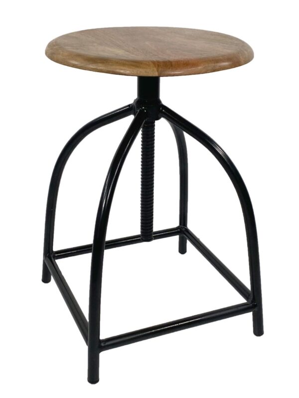 Tabouret pivotant tabouret de bar chaise pivotante réglable en hauteur Liverpool bois massif cadre en métal durable