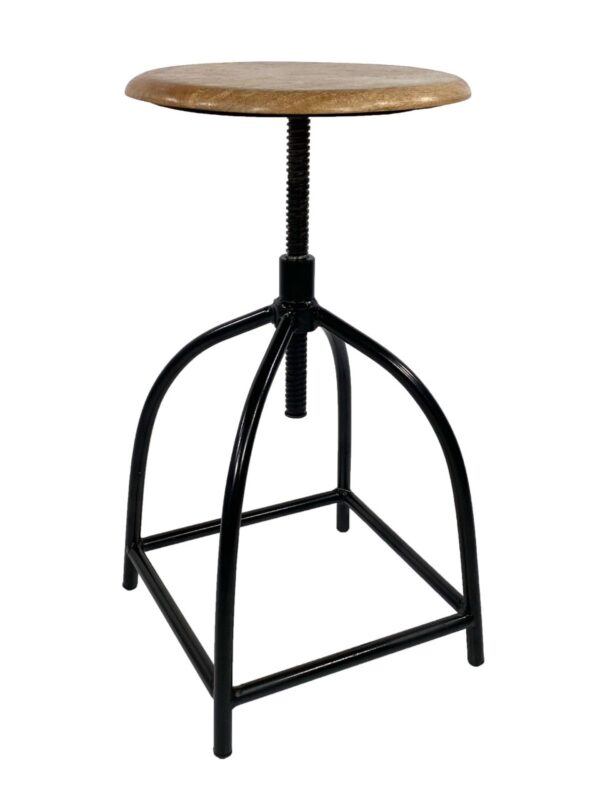 Tabouret pivotant tabouret de bar chaise pivotante réglable en hauteur Liverpool bois massif cadre en métal durable – Image 3