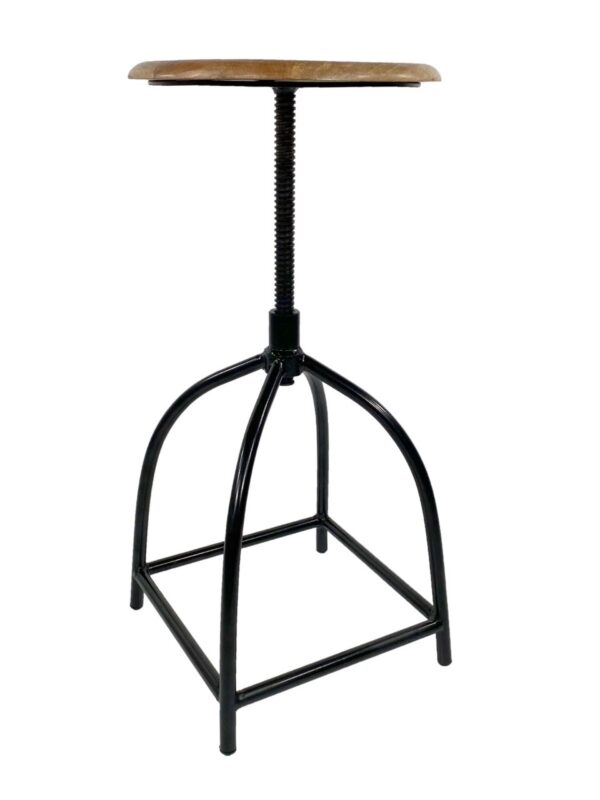 Tabouret pivotant tabouret de bar chaise pivotante réglable en hauteur Liverpool bois massif cadre en métal durable – Image 4