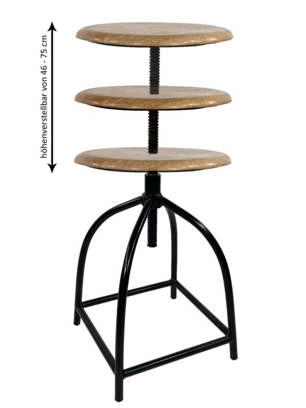 Tabouret pivotant lot de 2 tabourets de bar chaise pivotante réglable en hauteur Liverpool structure en bois et métal – Image 5