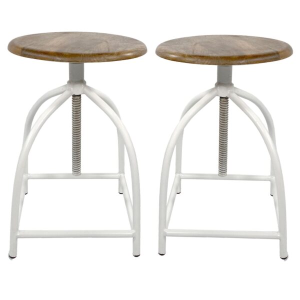 Tabouret pivotant lot de 2 tabourets de bar chaise pivotante réglable en hauteur Liverpool structure en bois et métal