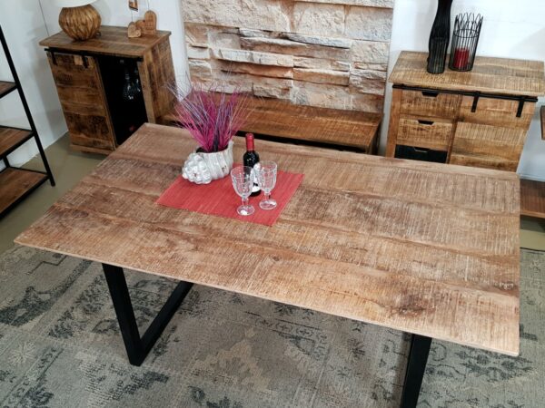 Table à manger table de cuisine table de salle à manger Liverpool 120x80 160x90 et 200x100 cm bois de manguier massif – Image 4