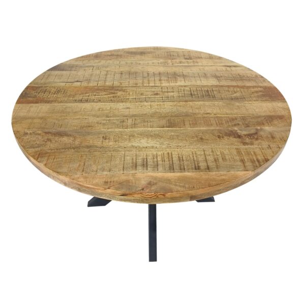Table à manger ronde ø120cm Table de salle à manger Liverpool en manguier massif – Image 4