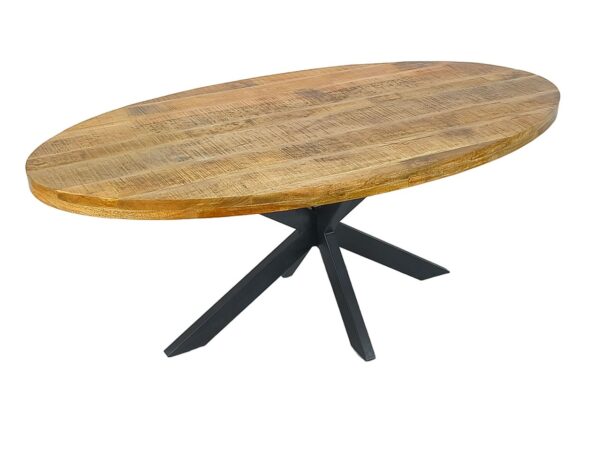 Table à manger ovale 190x100cm Table de salle à manger Liverpool en manguier massif – Image 3