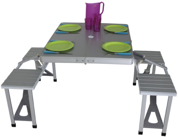 Tables de camping table de camping Limoux86 x 68 cm gris aluminium - Eurotrail – Image 7