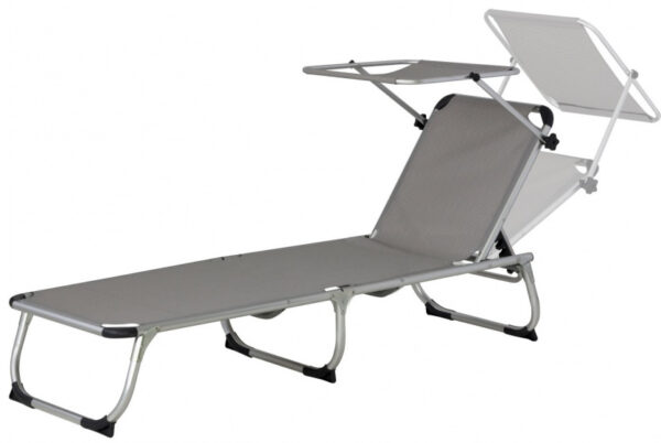 Les bancs solaires chaise longue Pebble Beach 57 x 188 x 30 cm aluminium gris - Eurotrail – Image 7