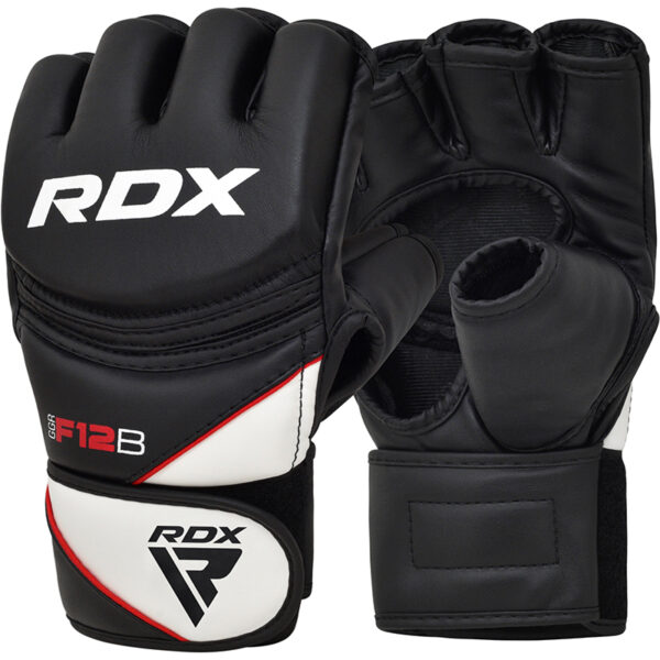 RDX F12 Entraînement MMA Gants de Grappling Moyenne Noir Cuir PU – Image 2