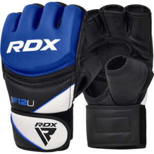 RDX F12 Entraînement MMA Gants de Grappling Petite Bleu Cuir PU