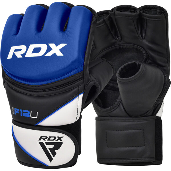 RDX F12 Entraînement MMA Gants de Grappling Moyenne Bleu Cuir PU – Image 2