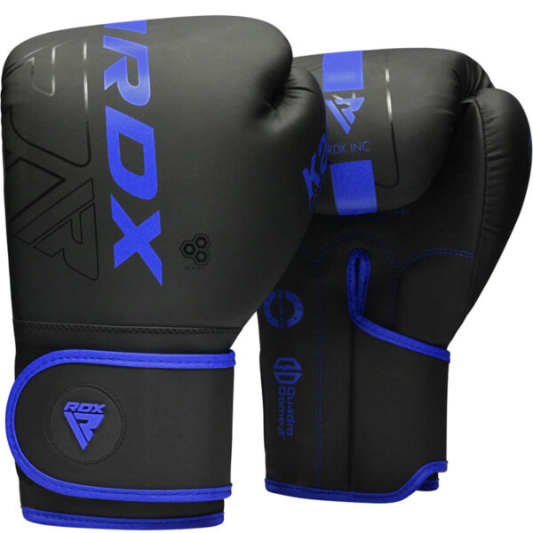 RDX F6 Kara Gants de Boxe Noir 6oz Bleu Cuir PU