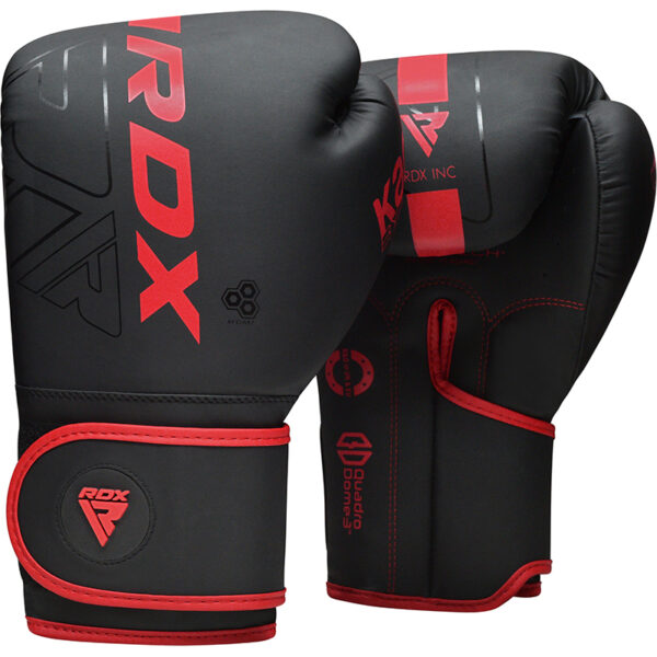 RDX F6 Kara Gants de Boxe Noir 16oz Rouge Cuir PU – Image 2